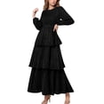 thumbnail image 2 of Gspmoly Robes pour Femmes, Robe Décontractée de Fête pour Femmes en Dentelle à Taille Cintrée à Manches Longues à Col Rond, Robes de Cocktail pour Femmes Offres du Jour, 2 of 6