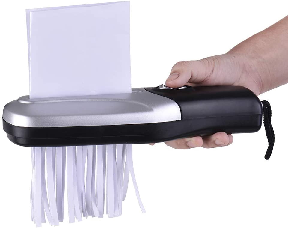 JHIJHOO Portable Handheld Strip Cut Shredder with USB Cable, Silver
