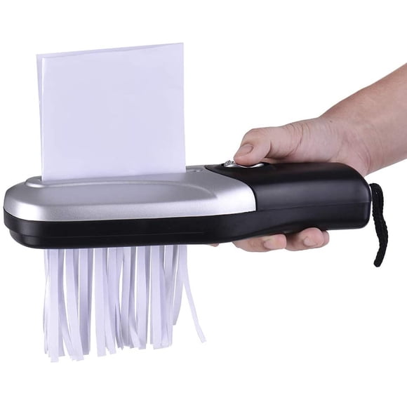 JHIJHOO Portable Handheld Strip Cut Shredder with USB Cable, Silver