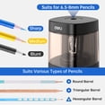 thumbnail image 2 of Deli Electric & Battery Pencil Sharpener, Automatic with Adjustable Thickness, Black, 2 of 8