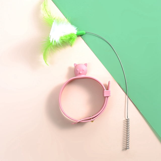 Pet Collar Cat Teaser Multifunctional Cat Toy Cat Self Entertainment Collar Feather Cat Teaser