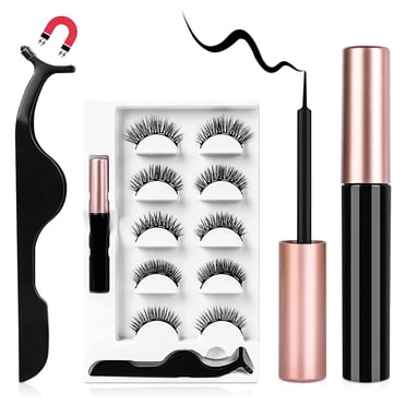 Cils Magnétiques avec Trousse d'Eyeliner, Cils Magnétiques et Eyeliner