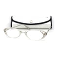 thumbnail image 1 of Womens Rhinestone Studded Oval Cat Eye Reading Glasses with Hard Case Clear +2.0, 1 of 4