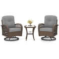 thumbnail image 2 of Costway 3 PCS Patio Swivel Rocker Set Gliding Bistro Furniture Set with Tempered Glass Table Gray, 2 of 10