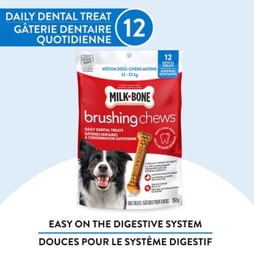 Milk-Bone Brushing Chews Gâteries Dentaires pour Chiens Moyens
