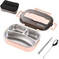 thumbnail image 1 of Ycandiee Stainless Steel Bento Boxt, Reusable Stainless Steel Lunch Box for Hot Food with Durable Plastic & Soft Rubber Cover, Hot Food Lunch Container, 1 of 4
