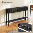 thumbnail image 3 of Gymax 60'' Long Narrow Console Table w/4 Drawers & Open Storage Shelf Anti-Tip Kit Black, 3 of 10