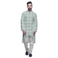 thumbnail image 1 of Atasi Cotton Slub Printed Fashion For Men Asymmetric Button Down Kurta For Men, 1 of 5