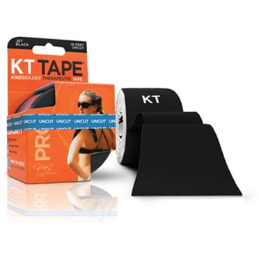 KT Tape Pro Synthetic Kinesiology Therapeutic Sports Tape, 16 Ft Uncut Roll, Jet Black