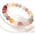 thumbnail image 2 of Natural Multicolor Rutilated Quartz Gemstone 8mm Round Beads Stretch Bracelet 7 Inch Unisex, 2 of 3