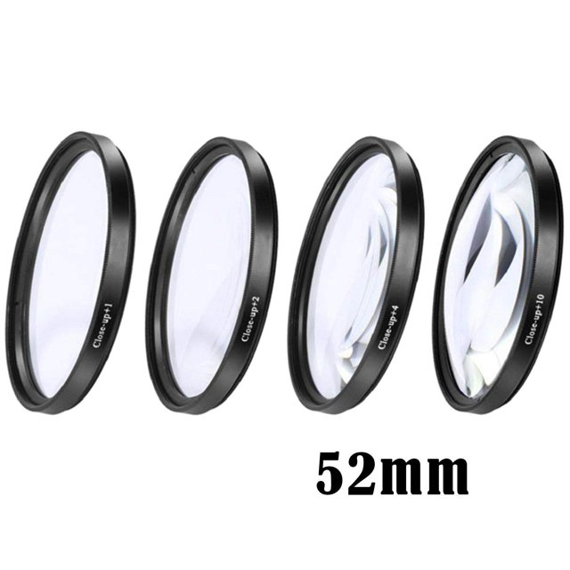 pitrice Close-up Filter Kit +1 +2 +4 +10 Lens Set for Digital Cameras 52mm