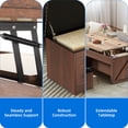 thumbnail image 3 of DEXTRUS 3in1  Lift Top Coffee Table with Ottoman Bench on Wheels, Farmhouse Storage Centre Table, Brown, 3 of 8