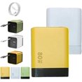 thumbnail image 1 of Chargeur GaN 3 en 1, Module de Charge Rapide Max 80 W Extensible avec Câble Type‐C et 2 Ports USB, Chargeurs de Téléphone Rétractables Prise Murale, Charge Rapide à Trois Ports, pour Téléphone et Ordinateurs Portables (Blanc+jaune), 1 of 8
