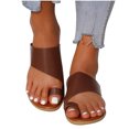 thumbnail image 1 of Fashion Minimalist Flat Thong Toe Ring Wide Fit Sandals, 1 of 5