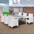 thumbnail image 1 of vidaXL 7 Piece Outdoor Dining Set Poly Rattan Cream White, 1 of 5