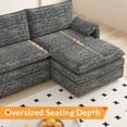 thumbnail image 4 of 108" Extra Large Modular Sectional Sofa with Ottoman - L-Shaped Cloud Couch, Chenille Upholstery, Removable Washable Covers, Spacious and Comfortable for Living Room or Apartment, Charcoal, 4 of 6