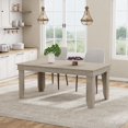thumbnail image 1 of Grey 63 Inch Rectangular Dining Table for 4-6 People, Sturdy Thick Leg Kitchen Table for Dining Room Home Office, 1 of 8