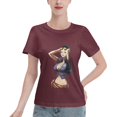 thumbnail image 1 of T-Shirt Basique à Manches Courtes pour Femme une Pièce Robin, 1 of 6