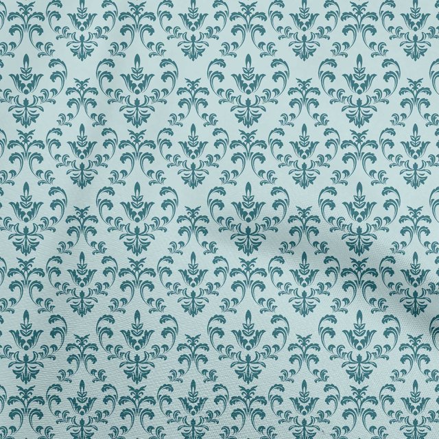 oneOone Velvet Sky Blue Fabric Damask Sewing Craft Projects Fabric Prints By Yard 58 Inch Wide