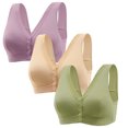 thumbnail image 1 of Timegard 3pc Front Closure Bras for Women Plus Size Wirefree Full Coverage Comfort Everyday Bralette, 1 of 3