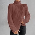 thumbnail image 2 of Yuyuzo Womens Winter Fall Sweater Solid Color Turtleneck Cable Knit Long Sleeve Sweaters Pullover Tops, 2 of 6