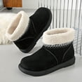 thumbnail image 4 of Women's Warm Winter Velvet Short Snow Boots: Solid Color, Round Toe, Low Heel Ankle Style, 4 of 9