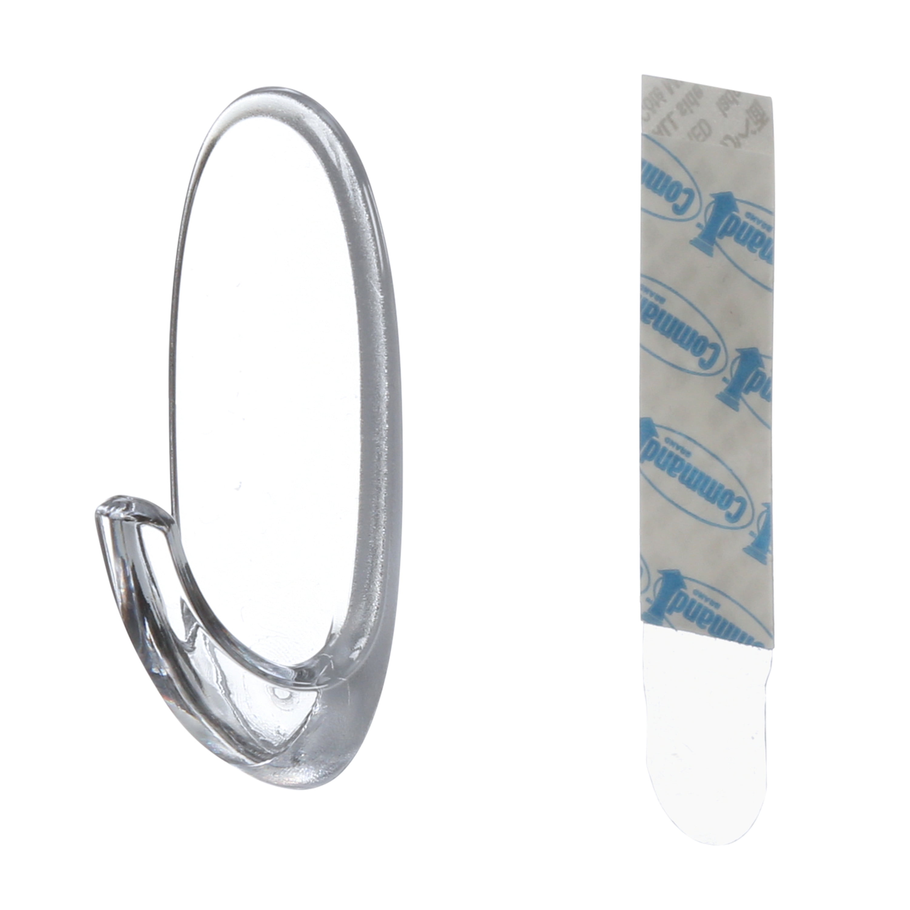 Command Clear Hooks, Medium, Holds 2 lb (0.9 kg), 6 Hooks, 12 Adhseive Strips, Value Pack