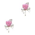 thumbnail image 2 of Youkk Cloth Chic And Stylish Brooch Pin Fashion Statement With Exquisite Piece Modern Minimalist Corsage pink 2Set, 2 of 6