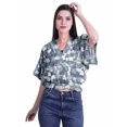 thumbnail image 2 of Moomaya Hauts Cache-Cœur pour Femmes Imprimés Taille Élastique Manches Boxy Blouse Cache-Cœur Décontractée, 2 of 4