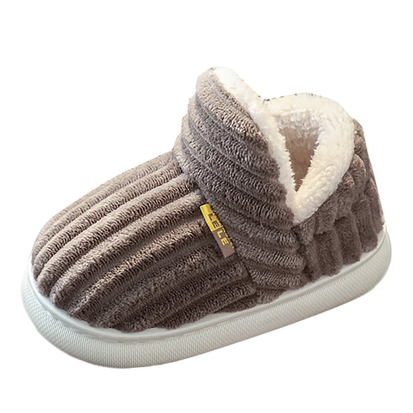 Pantoufles pour Tout-Petits, Pantoufles d'Intérieur d'Hiver Douillettes pour Filles Semelle Antidérapante Chaussures de Maison Confortables Chaussures de Maison pour Enfants, Pantoufles pour Enfants, Café, 2