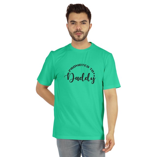 Inkmeso T-Shirt à Col Rond pour Hommes avec Imprimé Graphique Promoted To Daddy€ pour Papa pour la Première Fois
