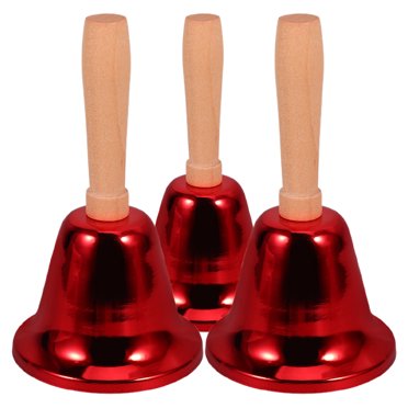 3Pcs Loud Hand Bell Hand Bells Dinner Bells Service Bell For Inside Classroom Bell For Food Line Alarm Jingles Ringing Red 1