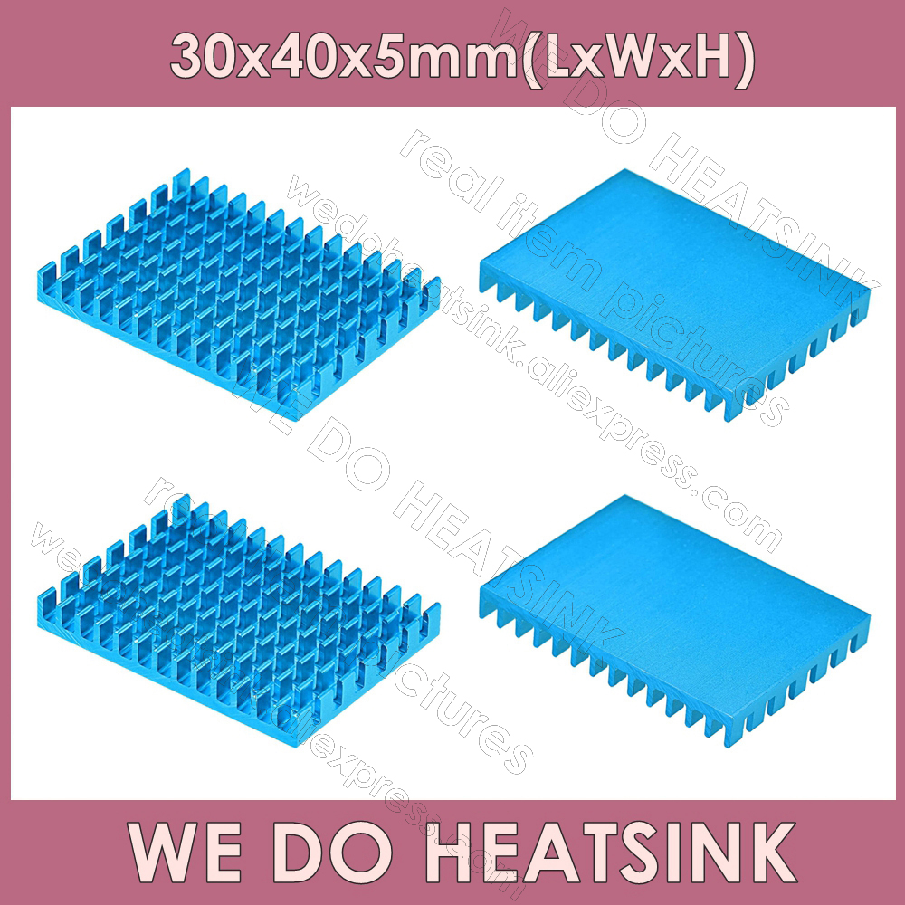 30*40*5mm Sans Ou avec Coussinet Thermique Aluminium Refroidisseur de Dissipateur Thermique Radiateur Refroidissement pour Raspberry Pi 4 Modèle B CPU Bleu Ciel Sans Coussinet 2 Pcs