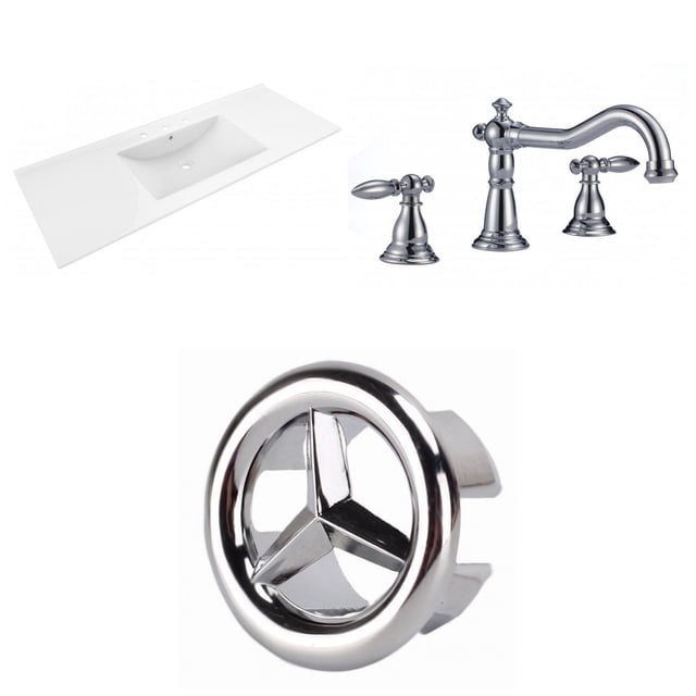 American Imaginations 30-in. W 3H8-in. Ceramic Top Set In White Color AI-24137