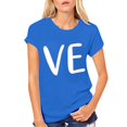 thumbnail image 2 of Hot Sale!! T-Shirts de la Saint-Valentin pour Femmes Imprimés Graphiques Mignons Léopard Cœur T-Shirts Décontractés Manches Courtes Col Rond Bleu + S, 2 of 7