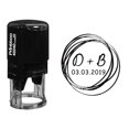 thumbnail image 1 of Printtoo Self Inking Custom Rubber Stamp Round Scribble Save The Date Personalized Stamper Gift Idea-Black, 1 of 4