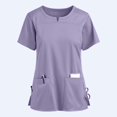 thumbnail image 2 of RKSTN Women's Short Sleeve V-Neck Pocket Care Workers Tops, 2 of 4