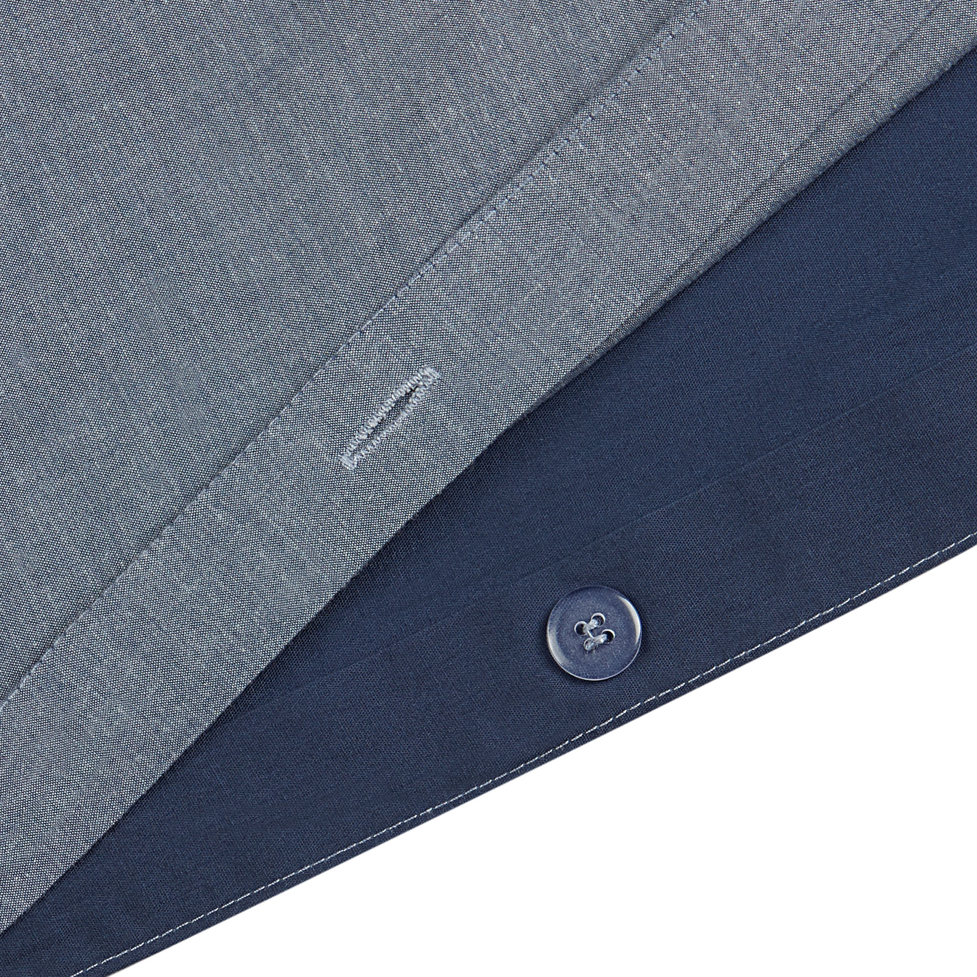 HOMETRENDS 3-Piece Blue Chambray Duvet Cover Set, King