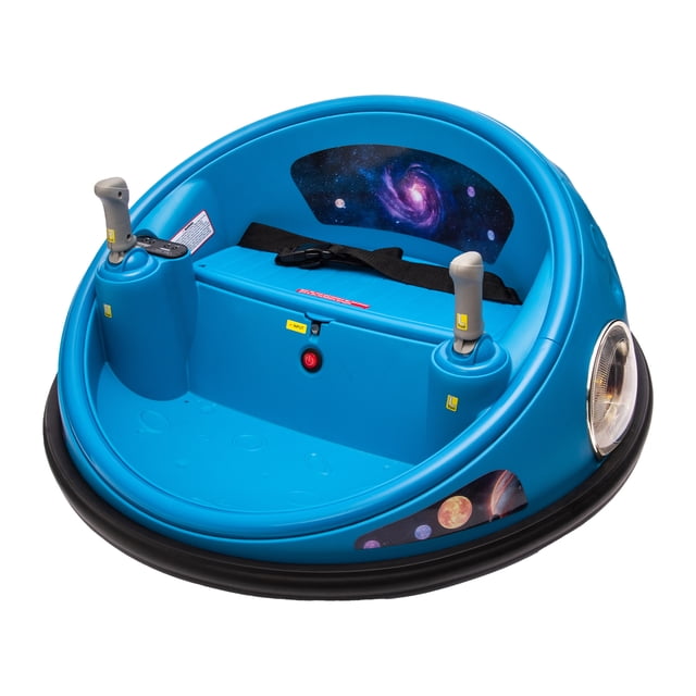 12V Electric Bumper Car for Kids – 360° Spinning Ride-On Vehicle with Remote Control, LED Lights, Soft Soft Seat, Rechargeable Battery, Indoor/Outdoor Amusement Car, Gift – Blue
