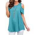 thumbnail image 1 of DYMADE Blouse Tunique Décontractée à Épaules Dénudées pour Femmes, 1 of 2