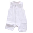 thumbnail image 1 of Wxirdiow Baby Boy Clothes Baby Rompers Summer Newborn High Stretch Solid Color Breathable Cotton With Front Button Closure White Size,0-3 Months, 1 of 6