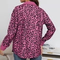 thumbnail image 4 of CEHVOM Women's New Leopard Print Button Long Sleeve Jacket Shirt Coat Clearance, 4 of 5
