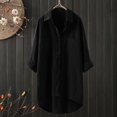 thumbnail image 2 of Blouses en Lin Décontractées pour Femmes Manches Longues Chemises Boutonnées, 2 of 6
