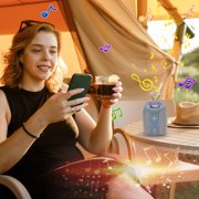 Portable Bluetooth Speaker Wireless Handheld with Colorful Lights 5.5 in x 3.9 in x 3.9 in 800 mAh Battery