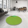 thumbnail image 4 of Ahgly Company Tapis d'Intérieur Lavables à la Machine, Carrés, Transitionnels, Verts, Tapis de Zone, 8 Pieds Carré, 4 of 7