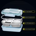 thumbnail image 3 of Lunch Box,Portable Stainless Steel 4 Grid Bento Lunch Box Food Storage Container Thermal Insulated Lunch Box Travel Picnic Lunch Box for Student Children Adult, 3 of 8