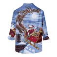 thumbnail image 5 of Pompotops Chemise à Manches Longues pour Hommes avec Boutons, Imprimé Père Noël, Col Rabattu, en Solde, 5 of 5