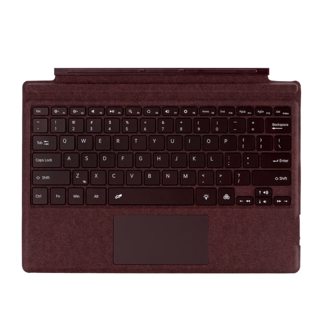 Colorful Backlit Bluetooth Keyboard for Microsoft Surface Pro - Magnetic Attachment, Brown Finish, Enhanced Typing Experience with BT 5.1 and 10m Range