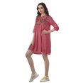 thumbnail image 4 of Moomaya Robe Chemise Tunique Mini Décontractée Unie à Manches 3/4 pour Femmes en Rayonne, 4 of 6
