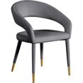 thumbnail image 1 of Meridian Furniture Destiny Grey Velvet Dining Chair, 1 of 5